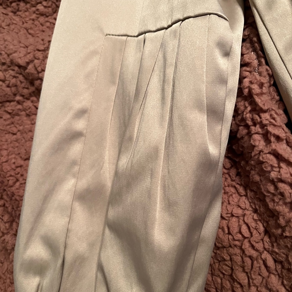 NY Collection Satin Beige Blazer - Picture 4 of 9